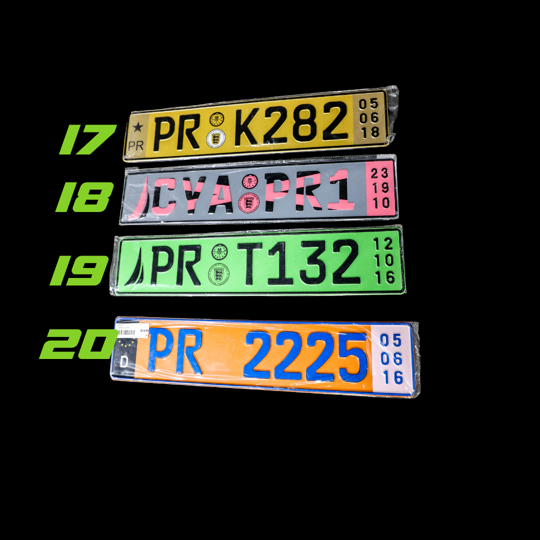 VEHICLE LICENSE LONG FACEPLATE