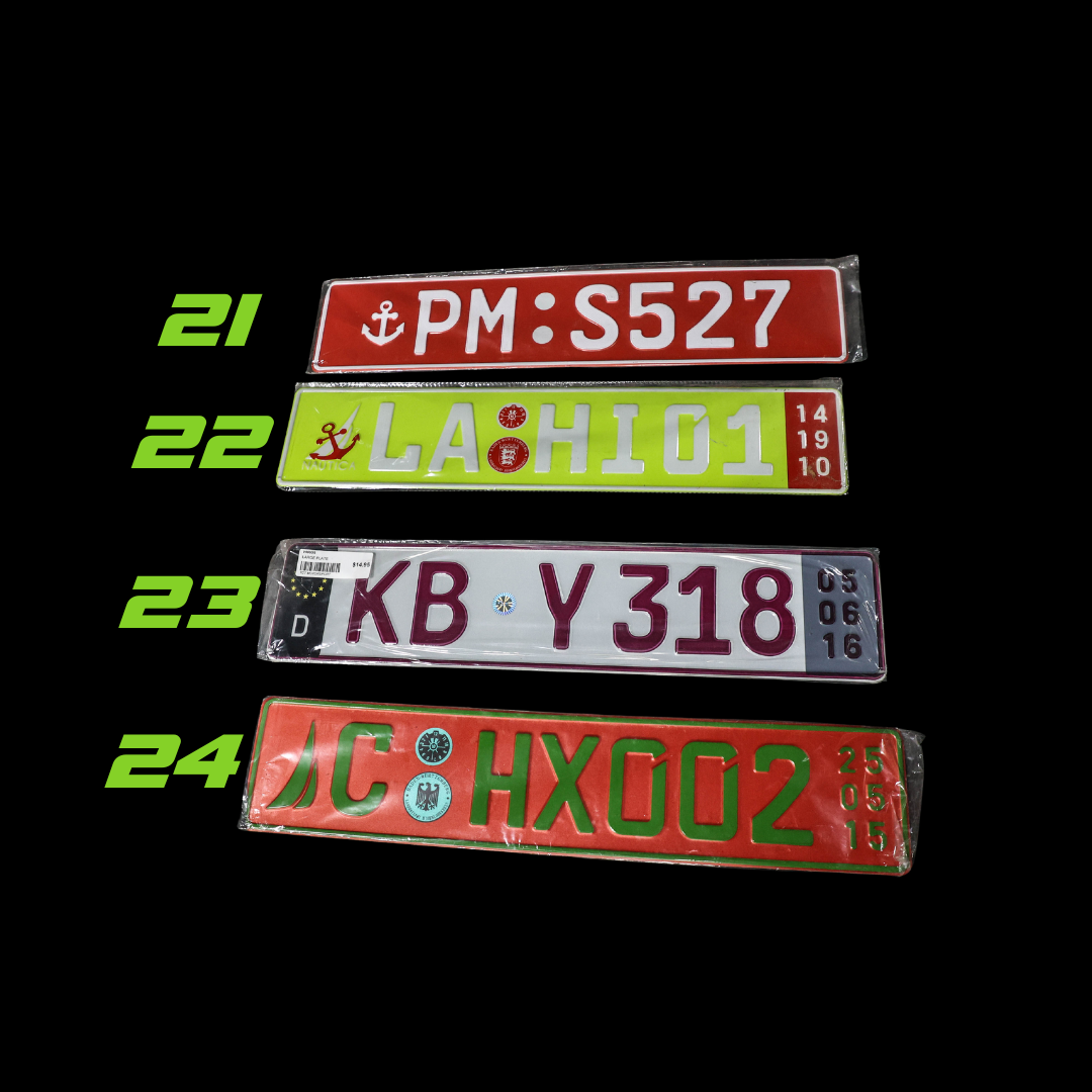 VEHICLE LICENSE LONG FACEPLATE