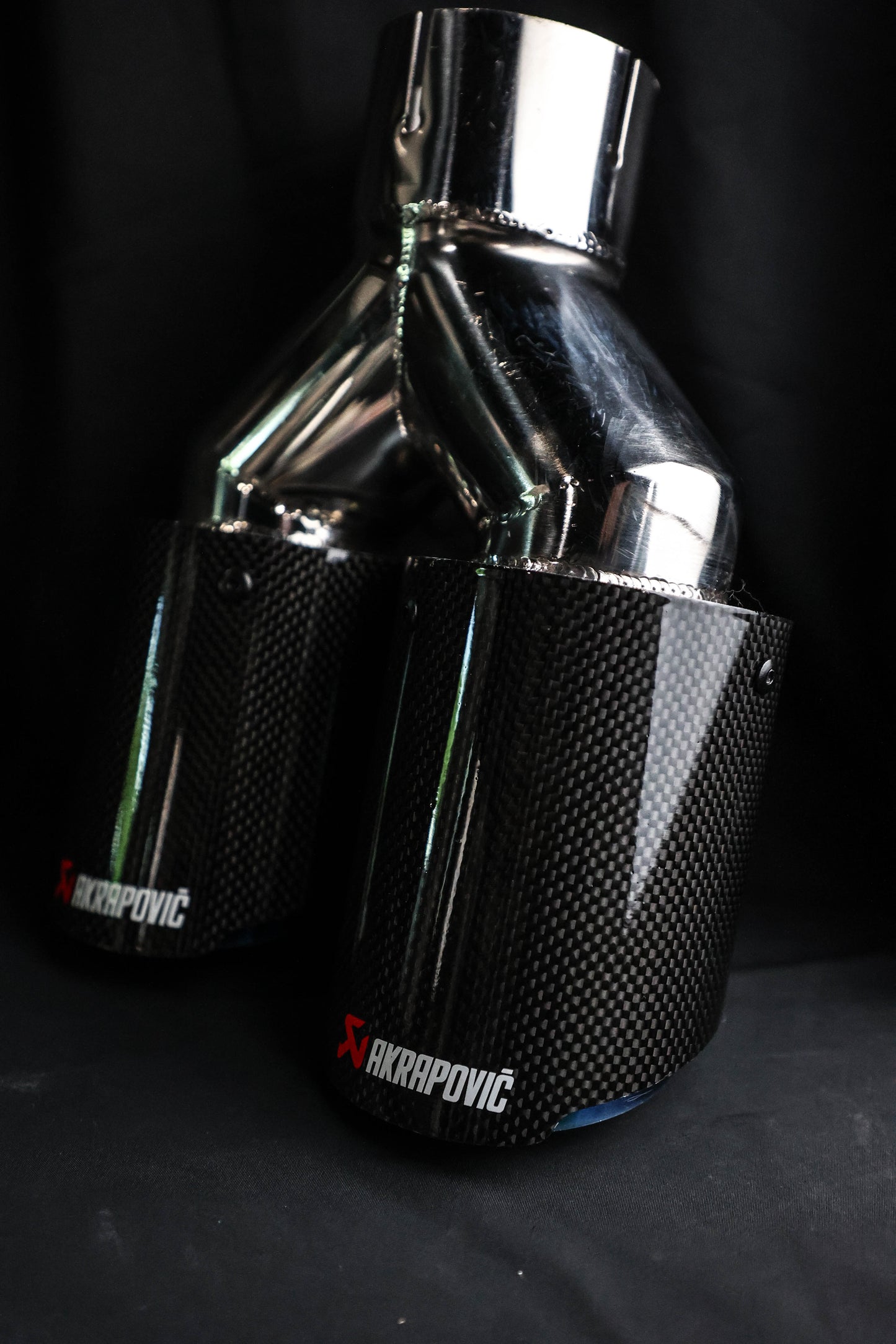 AKRAPOVIC 3" DOUBLE EXHAUST TIP SET
