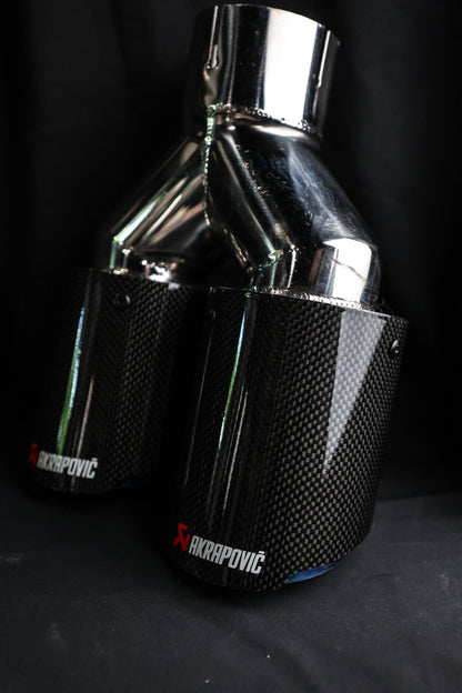 AKRAPOVIC 3" DOUBLE EXHAUST TIP SET