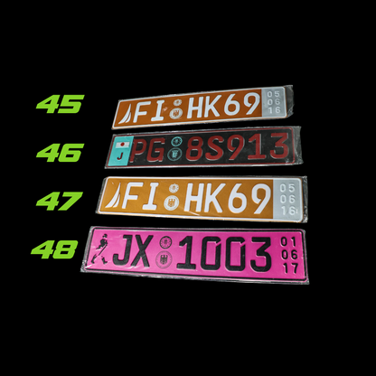 VEHICLE LICENSE LONG FACEPLATE