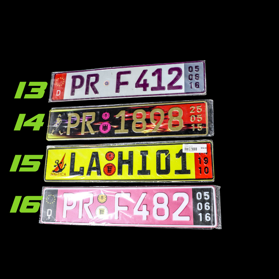 VEHICLE LICENSE LONG FACEPLATE